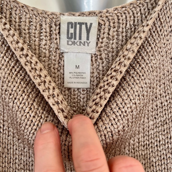 DKNY Metallic Gold Sleeveless Top, Medium - Picture 5 of 16